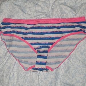 Victoria's Secret Blue and Pink Striped Panty
